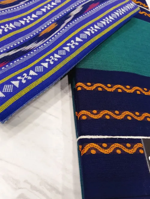 Chettinatu cotton A02107(Blue Orange)